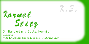 kornel stitz business card